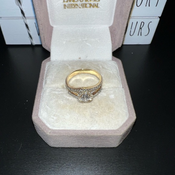 🌟14k YELLOW GOLD & 1.50ct HALO 💎DIAMOND ENGAGEMENT RING SIZE 7 - Picture 5 of 12